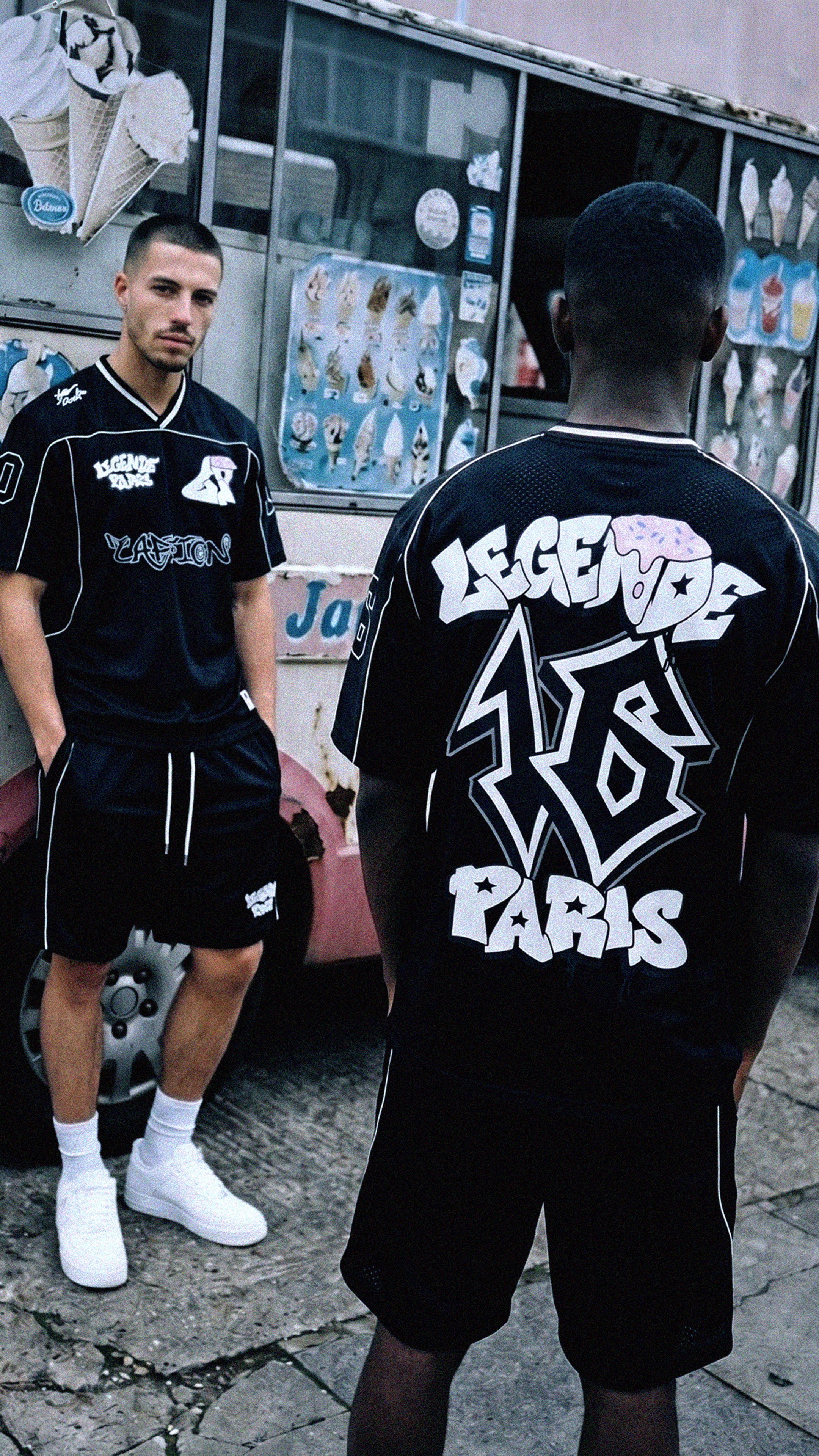 GRAFFITI MESH JERSEY - BLACK