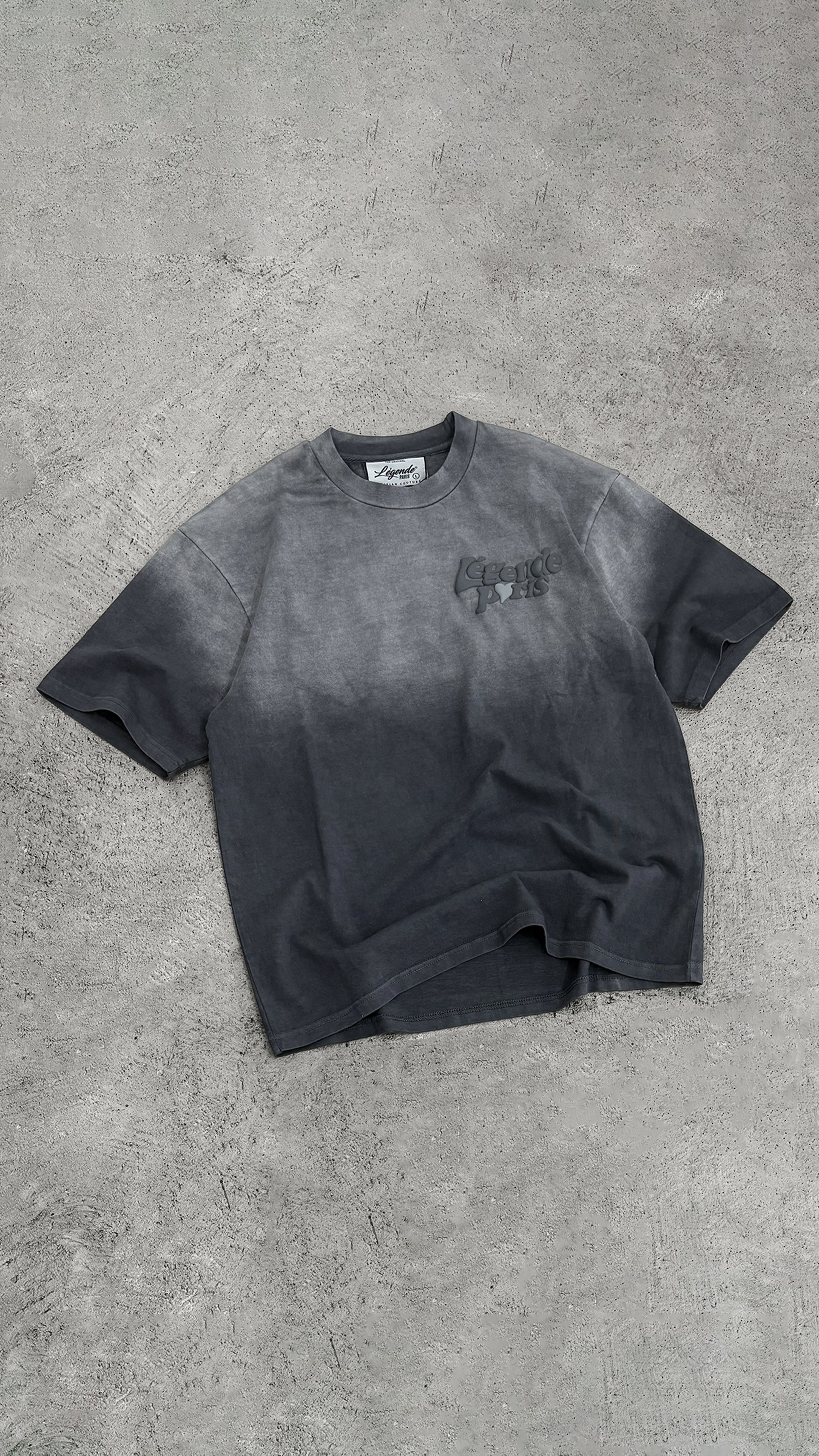 LND GRADIENT T-SHIRT - CHARCOAL WASHED