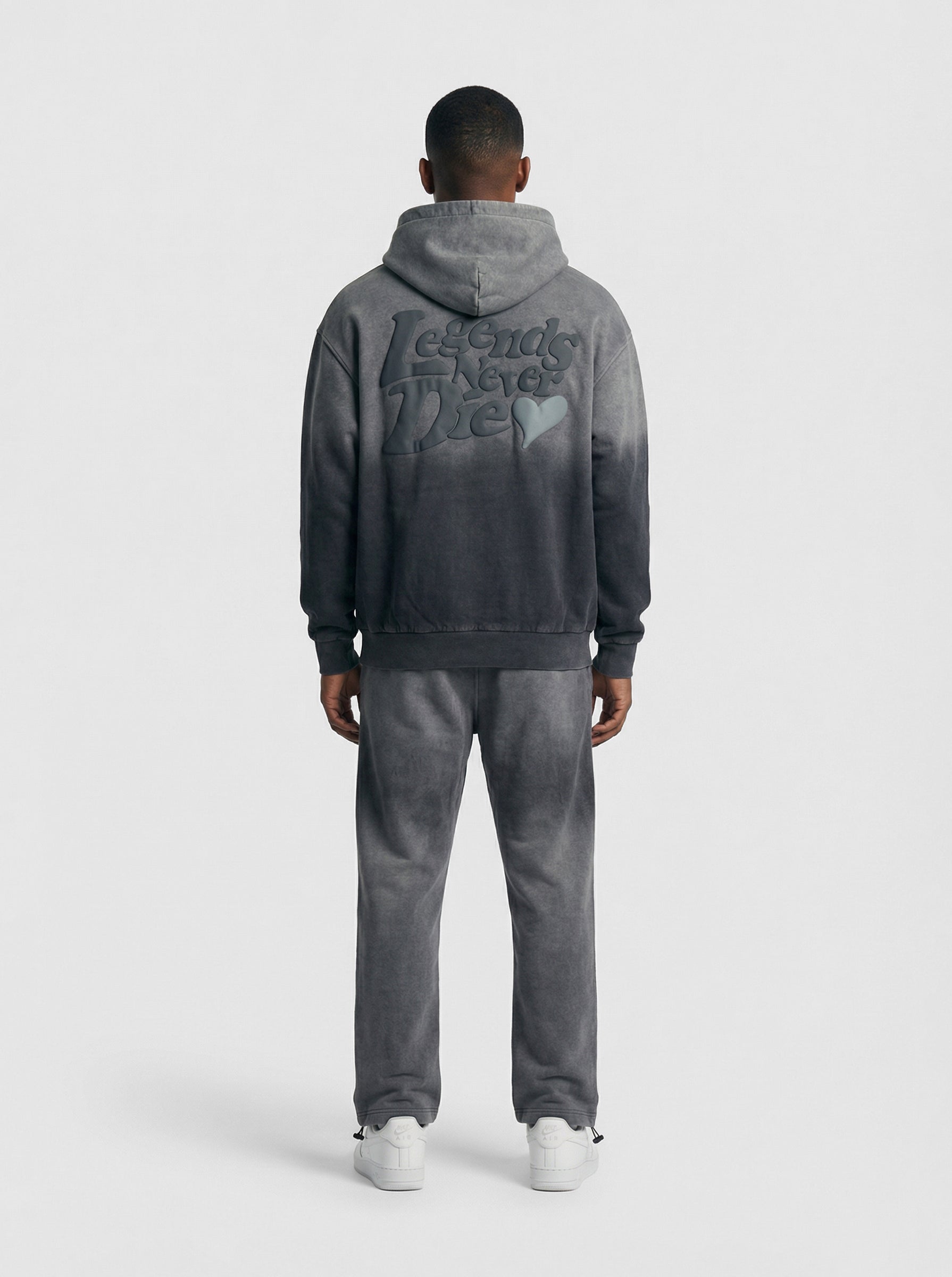 LND GRADIENT HOOD - CHARCOAL WASHED