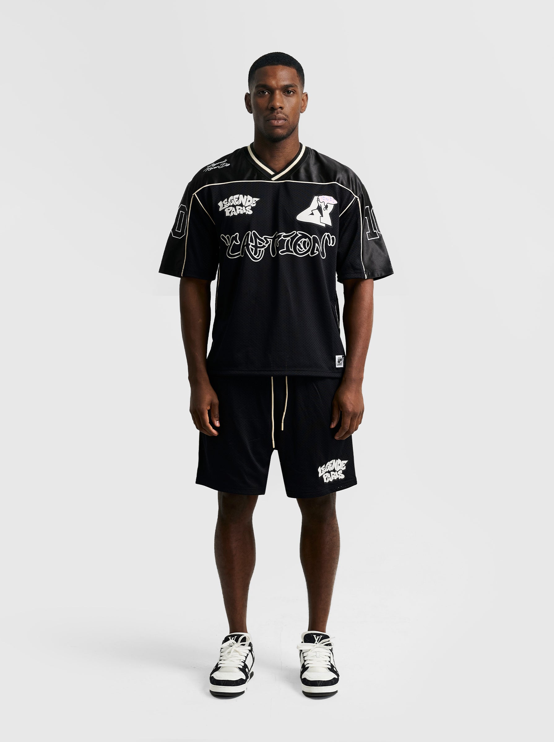 GRAFFITI MESH JERSEY - BLACK