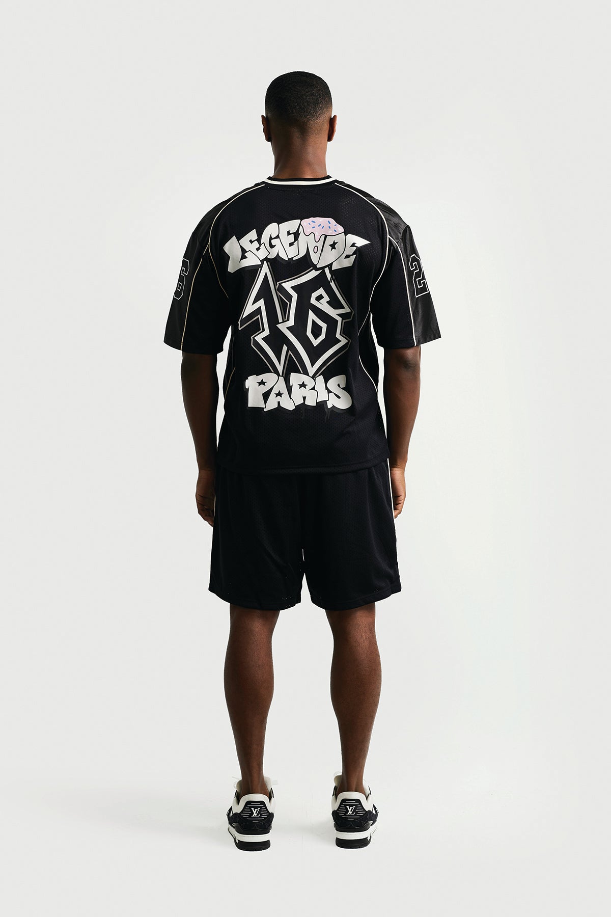 ICE CREAM MESH SHORT - BLACK